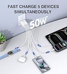 Bloc de charge mural USB C 50W, 2Pack Bloc de charge rapide C Adaptateur mural à double PD Power&QC 3.0 Cube de charge multiport Type C pour iPhone 17/16/15/14/13/12 Pro Max, iPad, Samsung S25/S24