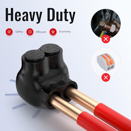 RVBOATPAT 2 Port Insulated Connector Multi Tap Connector 2-14 AWG Aluminum to Copper Wire Connectors Single-Sided Entry Slotted Allen Hex - 6 Pack by RVBOATPAT - Image 4