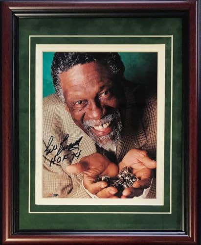 Bill Russell HOF 74 Autographed Framed 11 Rings 8x10 Photo - Autographed MLB Photos