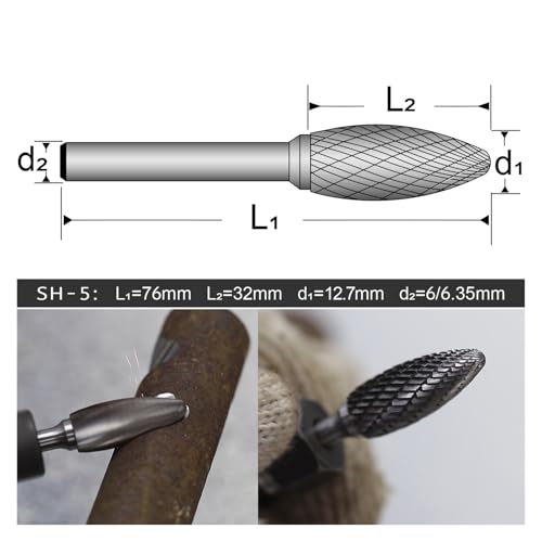 Fresa de carburo SH-5 6.35mm para metal y grabado miniatura 4