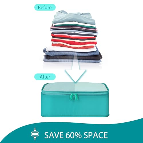 DIMJ Packing Cubes for Travel - Organizer Bags Set for Carry on Suitcase Lightweight Packing Cubes for Suitcase Cubes for luggage with Large Toiletries Bag (Green)