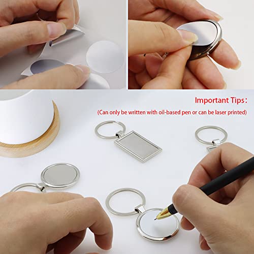 LELE LIFE 6Pcs Solid Metal Key Tags with Split Key Ring and Silver Labels, Polished Key Labels Key Chain Tags - Image 2