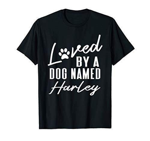 Personalized Dog Name Harley Gift Pet Lover Paw Print Men Women Kids T-Shirt