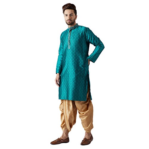 Image of SOJANYA Men's Silk Blend Solid (Since 1958, Kurta & Dhoti Set