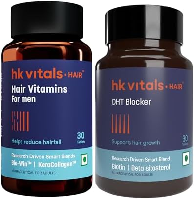 hk vitals Hair Vitamins + DHT Blocker, 2 x 30 Tablets