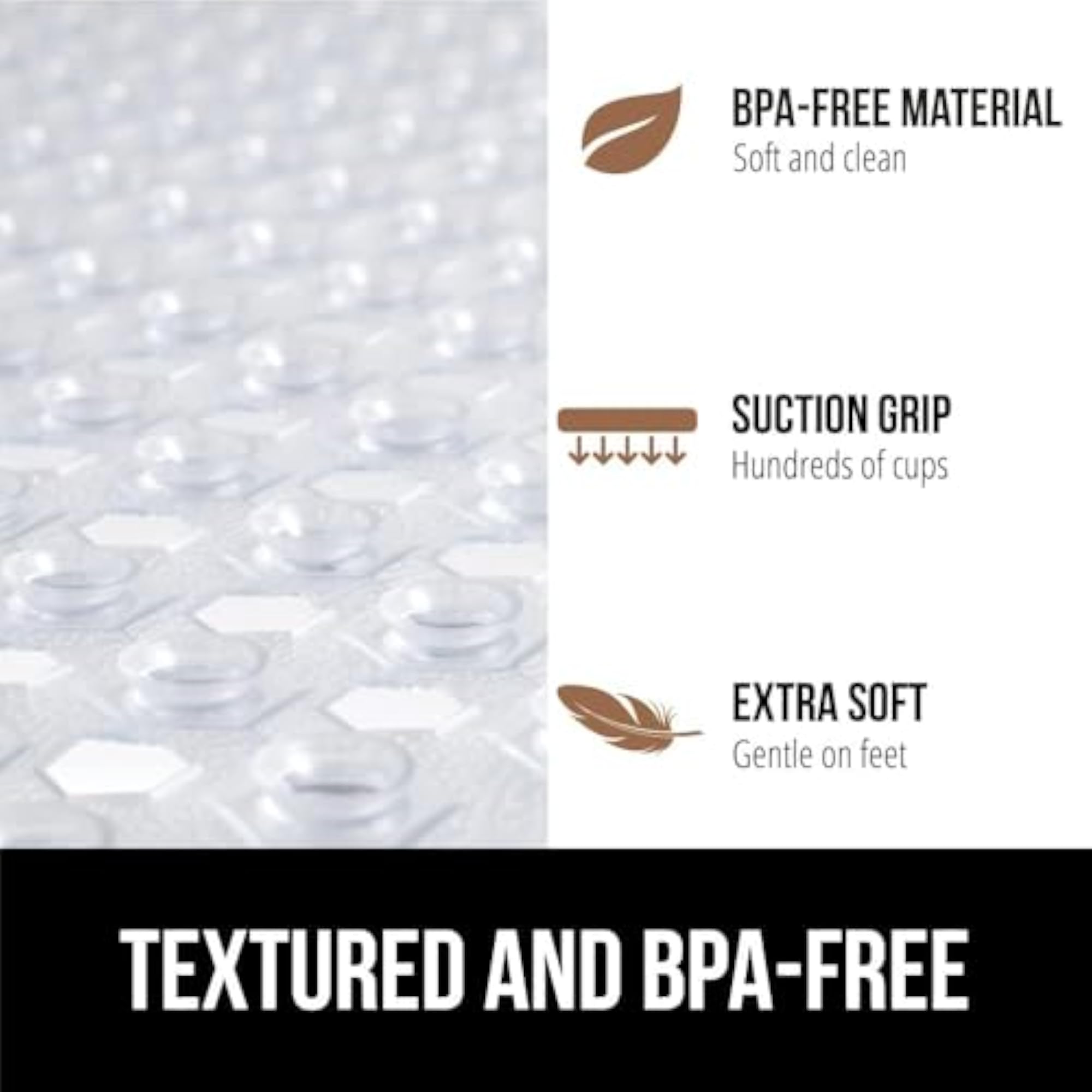 Machine Washable Bath Mat with Drain Holes