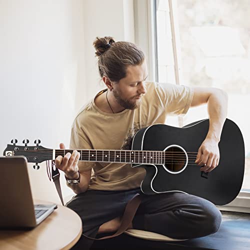 Vangoa 4/4 Guitare Acoustique pour Gaucher Adulte Folk Guitare à Pan Coupé avec Débutant Kits, Noir, Left Handed Guitar… - Les Beatles, Paul McCartney, John Lennon, RIngo Starr, George Harrison Vangoa 4/4 Guitare Acoustique pour Gaucher Adulte Folk Guitare à Pan Coupé avec Débutant Kits, Noir, Left Handed Guitar… – Image 3