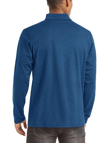 Image of TACVASEN Men's Sports Shirts 1 /4 Zip Long Sleeve Fleece Lined Running Workout Pullover Tops Sweatshirt