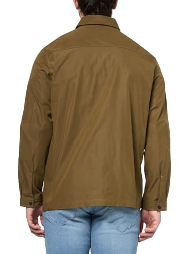 Image of Hugo Men's Cotton Mix Canvas Zip Up Overshirt