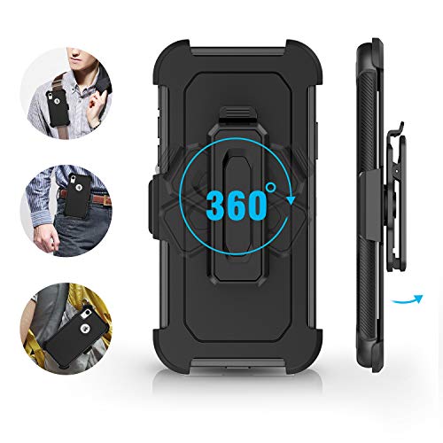 Bentoben Iphone Xr Case, Belt Clip Holster Heavy Duty Kickstand [Military Grade] Shockproof Full Body Rugged Non-Slip Hybrid Tpu Bumper Hard Plastic Cover Protective Cases For Iphone Xr, Black #TOP4