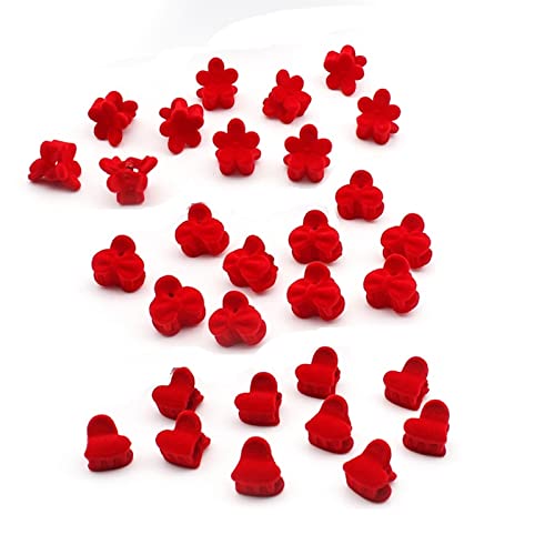 Pinzas pequeñas 30 pcs color rojo plastico miniatura 1