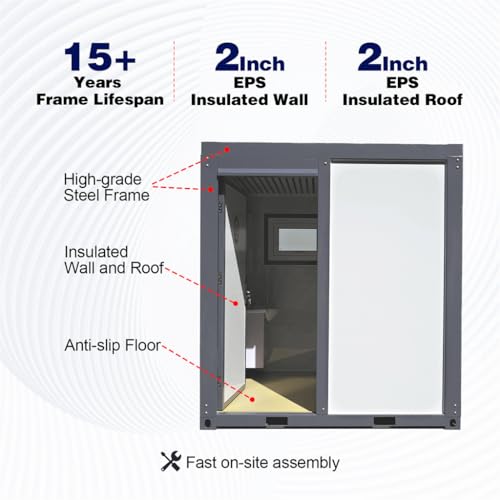 Image of Outdoor Portable Restroom with Shower, Mobile Toilet for Concerts, Conventions, Construction, Sporting Events