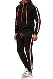  Tazzio Herren Sportanzug Jogginganzug Trainingsanzug Sporthose&Hoodie18221 Schwarz L