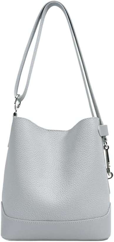 Genuine Leather Crossbody Bags for Women, Trendy Leather Purses Shoulder Bucket bags for women with Adjustable Strap