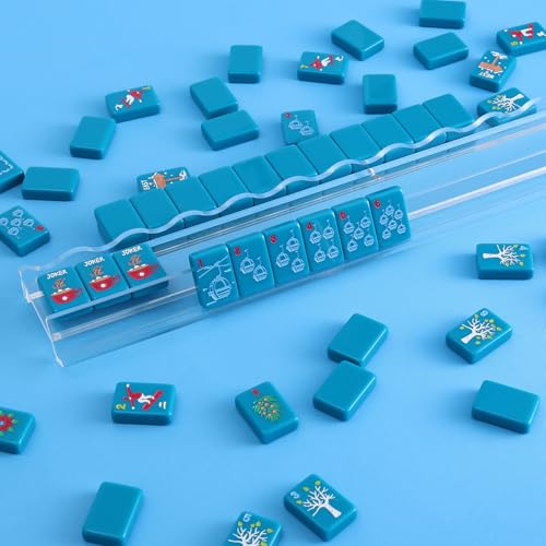 Juego de Mahjong americano con 160 fichas y bolsa miniatura 6
