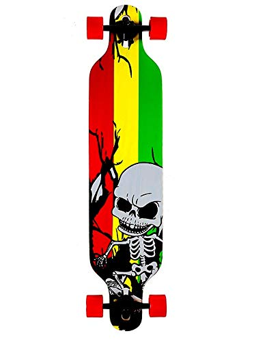 Nils Extreme – Skateboard pour Enfants Jeunes et Adultes – Enfants Longboard roulettes Planche - Haute Qualité Longboard Érable Chinois Deck - Modèle Bois - Squelette
