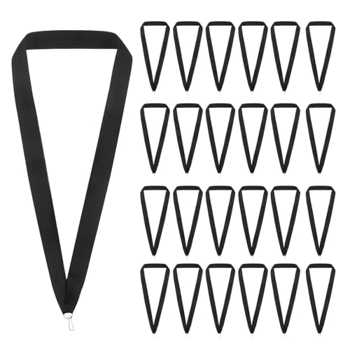 Rubans de cou pour médailles en polyester noir PATIKIL, cordon de récompense avec pressions x66