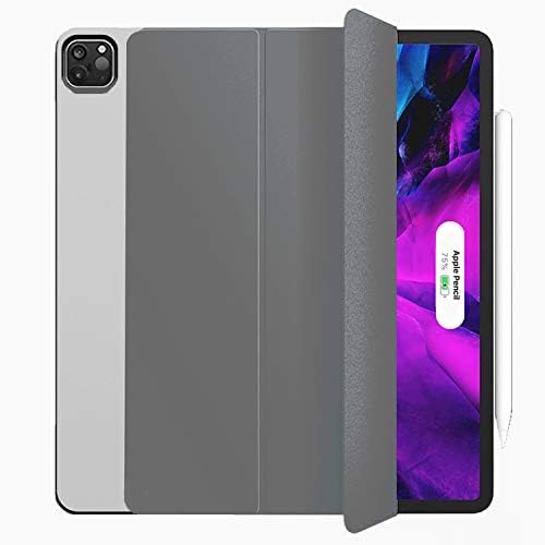 HIEGOO IPad Pro Case 11/12.9 Inch,Slim Lightweight Trifold Stand Smart Shell [Apple Pencil Charging Supported] Auto Sleep/Wake (12.9 inches-Gray)