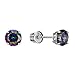 14k White Gold 3mm Rainbow Mystic Round Cubic Zirconia Basket Children Screwback Baby Girls Earrings