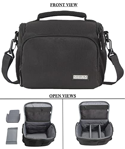 Image of Polyester WF-16 Camera Bag - DSLR Case with Adjustable Shoulder Strap & Rain Cover - for Nikon, Canon, Sony and All DSLR Cameras - Water Resistant - Anti Shock (Grey-Interior)