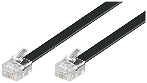 goobay - Wentronic Câble modulaire 2 fiches Western RJ12 6 broches 10m Noir (Import Allemagne) - -30%