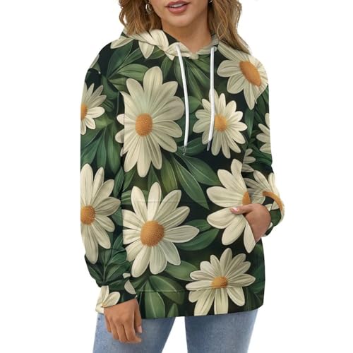 Pullover marguerite blanche coupe confortable pour affronter le froid S - 2