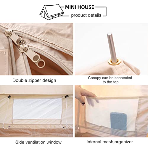 Carpa de camping 4 estaciones de lona tipo yurt miniatura 5