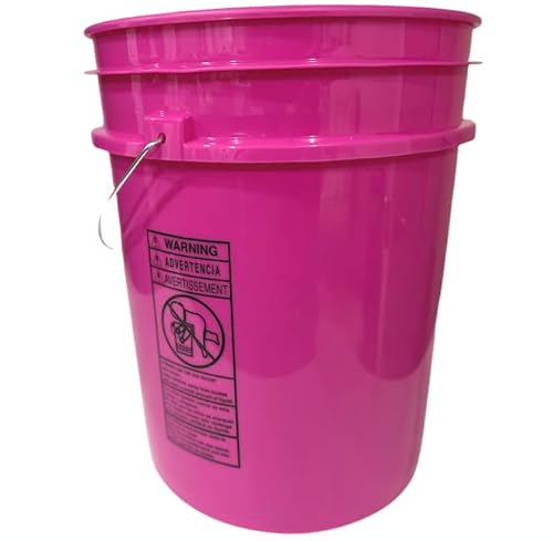 House Naturals 5 Gallon Food Grade Plastic Bucket, 3 Colors, BPA Free, Made in USA (Pack of 3) Buckets only, no lids