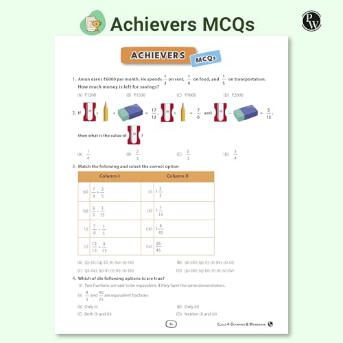 Image of PW Olympiad Books for Class 4 2026-27 - Science & Mathematics Workbook | IMO, NSO Olympiad Prep | Chapterwise MCQs, PYQs, Concept Maps & Achievers Section (Set of 2 Books)