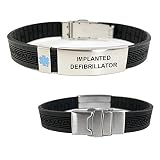 Implanted Defibrillator Medical Alert Bracelet for Men and Women
