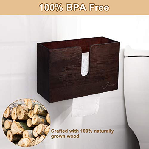 Jeteven Paper Towel Dispenser, Bamboo Paper Towel Dispenser, Kitchen Napkin Holders, Wood Paper Towel Dispenser, Wall Mount & Countertop Decor for Multifold, C Fold, Trifold, Z fold