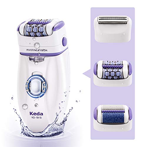 Women's Epilator, Flend 3 in 1 Electric Hair Removal Shaver, Rechargeable Lady Bikini Trimmer (3 IN 1 Epilator, Full Set)
