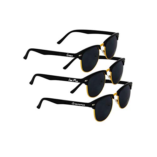 Image of LADY&HOME Bachelor Party 7pcs Wedding Sunglasses for Groom, Best Man, Groomsmen Gifts Wedding Favor