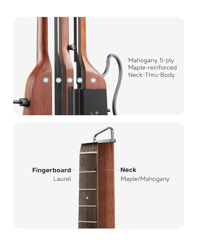 Donner HUSH I PRO Acoustic Electric Travel Guitar (Natural) - image 6