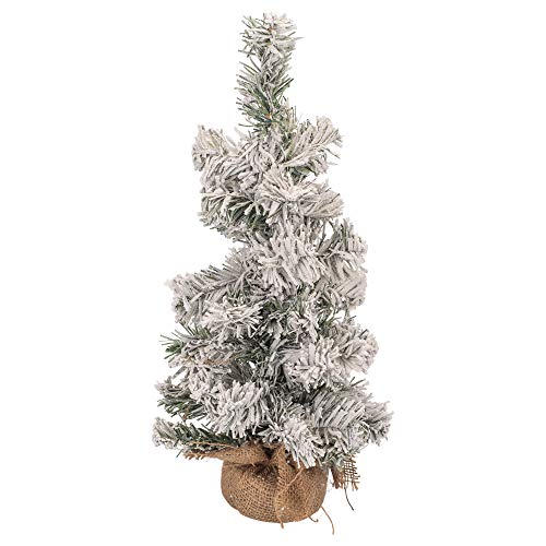 Transpac Imports, Inc. Snowy Pine Tree Sack Frosted Green 18 x 10 PVC Iron Christmas Holiday Figurine