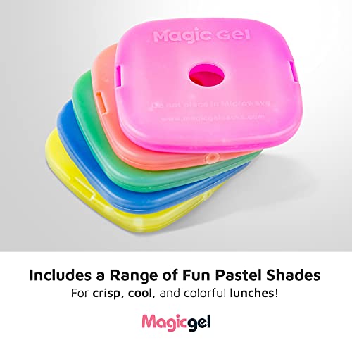 Magic Gel 5 X Ice Packs For Lunch Bags And Lunch Boxes. Long Lasting, Reusable, Small And Thin. The Perfect Cooler For A Lunch Box #TOP2