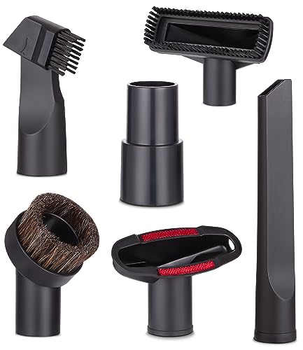 Jissta 6 Piece Set 32mm-35mm Vacuum Accessories for Henry Hoover Attachments,Including Adapter, Flat Mouth Suction, Horse Hair Round Brush, 2-in-1 Flat Suction, T-shaped Brush, Sofa Cleaning Brush