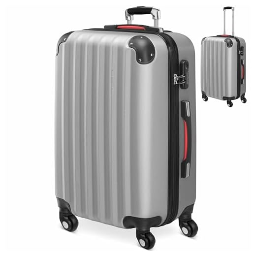 Monzana Hartschalenkoffer Trolley | mit Schloss | 4 Rollen | Alu-Teleskopgriff | Hartschale Reisekoffer Business Koffer