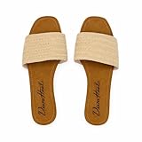 DIVA HEELS Sandalias de mujer De Tira De piso Slip on - Yute, 24.0 cm