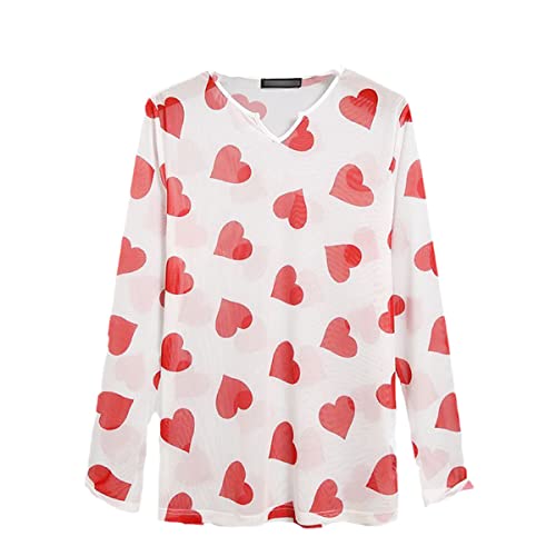 T-shirt en maille imprimée Roquorl col en V transparent blanc taille XL