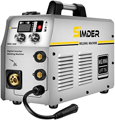 SSIMDER MIG Welder 250 Gas Gasless MIG Welding Machine 110V/220v Dual Voltage Flux Core Welder MIG/MAG/TIG/ARC 4 in 1 IGBT Inverter Welder…