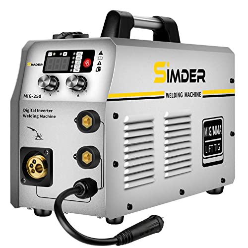 Ssimder Mig Welder 250 Gas Gasless Mig Welding Machine 110V/220V Dual Voltage Flux Core Welder Mig/Mag/Tig/Arc 4 In 1 Igbt Inverter Welder… #TOP9