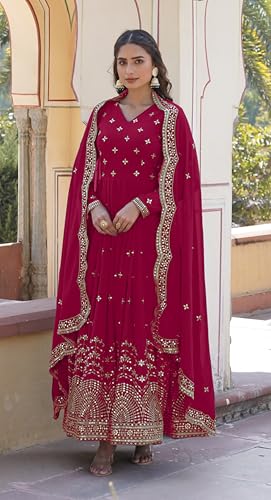 Image of Fashion Basket Faux Georgette Sequins Anarkali Dress for Women