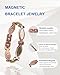 MagSølv Copper Bracelets for Women Men, 99% Pure Copper Magnetic Adjustable Bracelets with 3500 Gauss Magnets & Colored Crystal Jewelry 4816