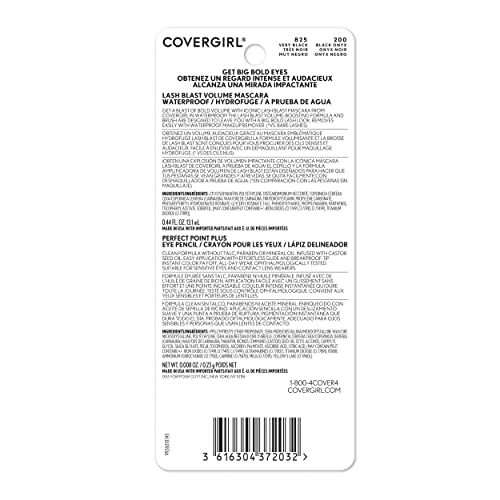 Image of COVERGIRL Lash Blast Volume Waterproof Mascara (Very Black) & Perfect Point Plus Eyeliner Pencil (Black Onyx) - Twin Pack