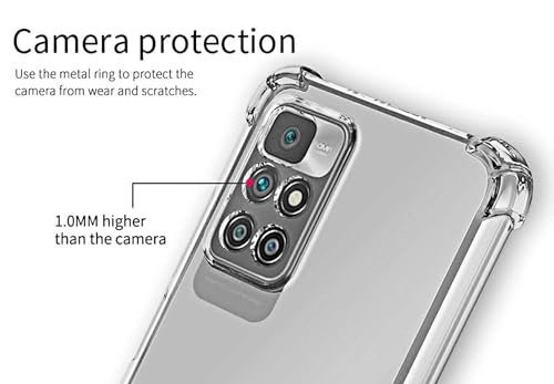 Image of BOXXO Flexible Back Cover for Mi Redmi 10 Prime | Back Cover Transparent Clear Shockproof Case Four Corner Protection | Slim Protective Mobile Phone Cover for Mi Redmi 10 Prime