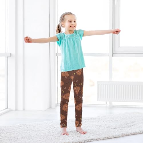 Girls Leggings 4T Cute Poop Circle Pattern Soft Comfortable Kids Pants for Girls Cute Printed Yoga Leggings for Dancing Sports Exercise School4