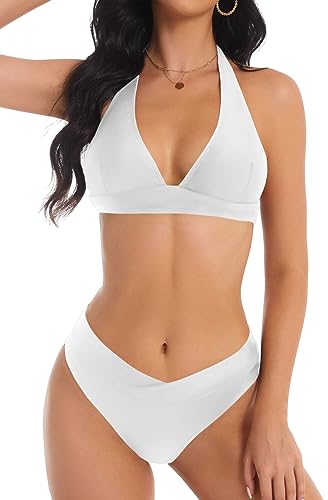 Bikini Sets for Women Two Piece Womens Swimsuits Sexy Adjustable Halter Tops Bathing Suit High Cut Bikini