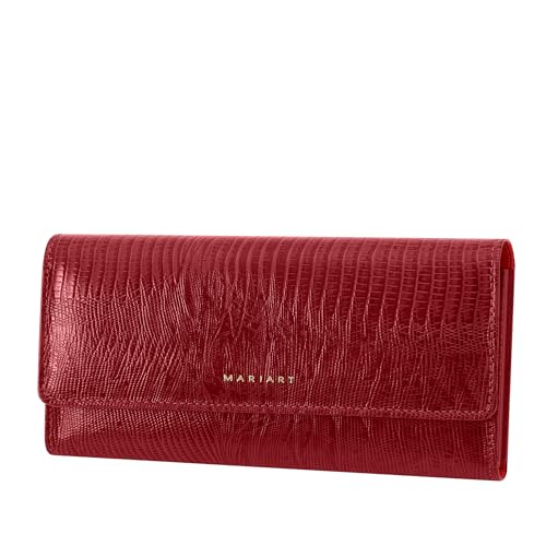 Mariart 271N Carteira Feminina de Couro Bovino Legítimo p/ 12 Cartões (Vermelha)