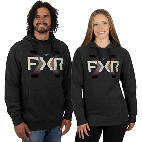 FXR Victory Pullover Hoodie Black/Muted Grape Hoody Long Sleeve Phone Pocket